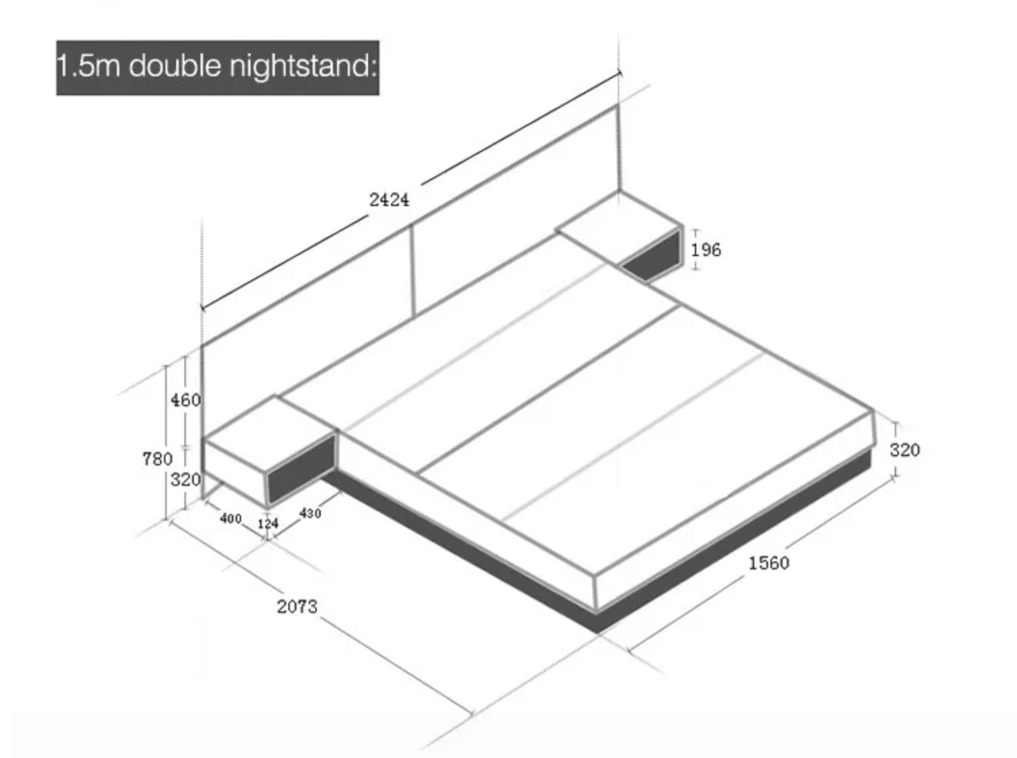 Modern Nordic Style Tatami Bed With Storage