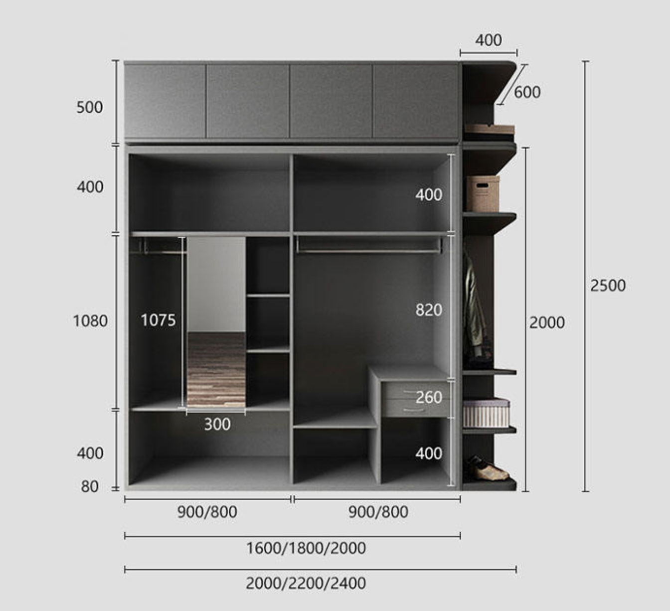Nordic Minimalist Wooden Bedroom Storage Cabinet with Sliding Door