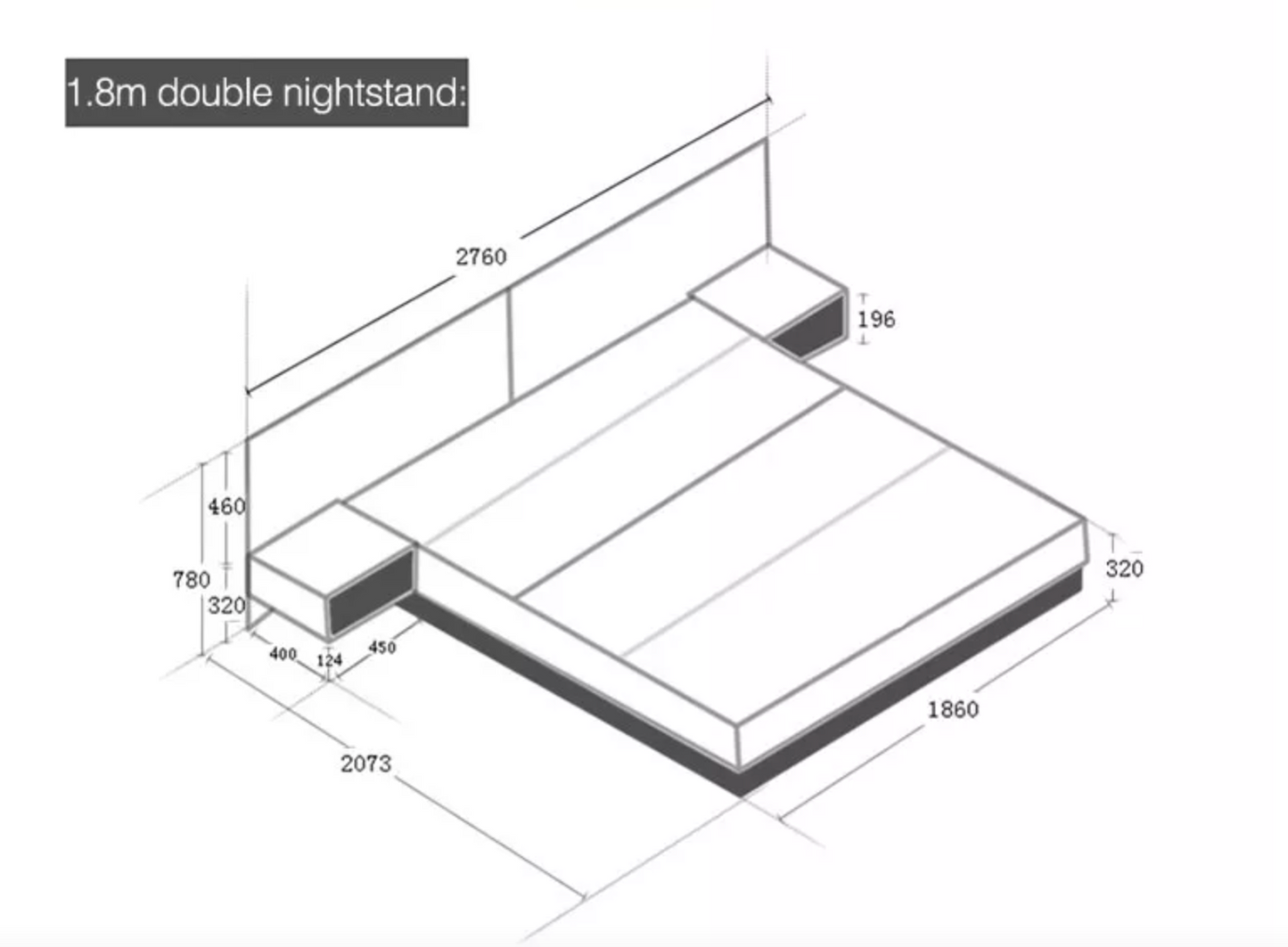Modern Nordic Style Tatami Bed With Storage