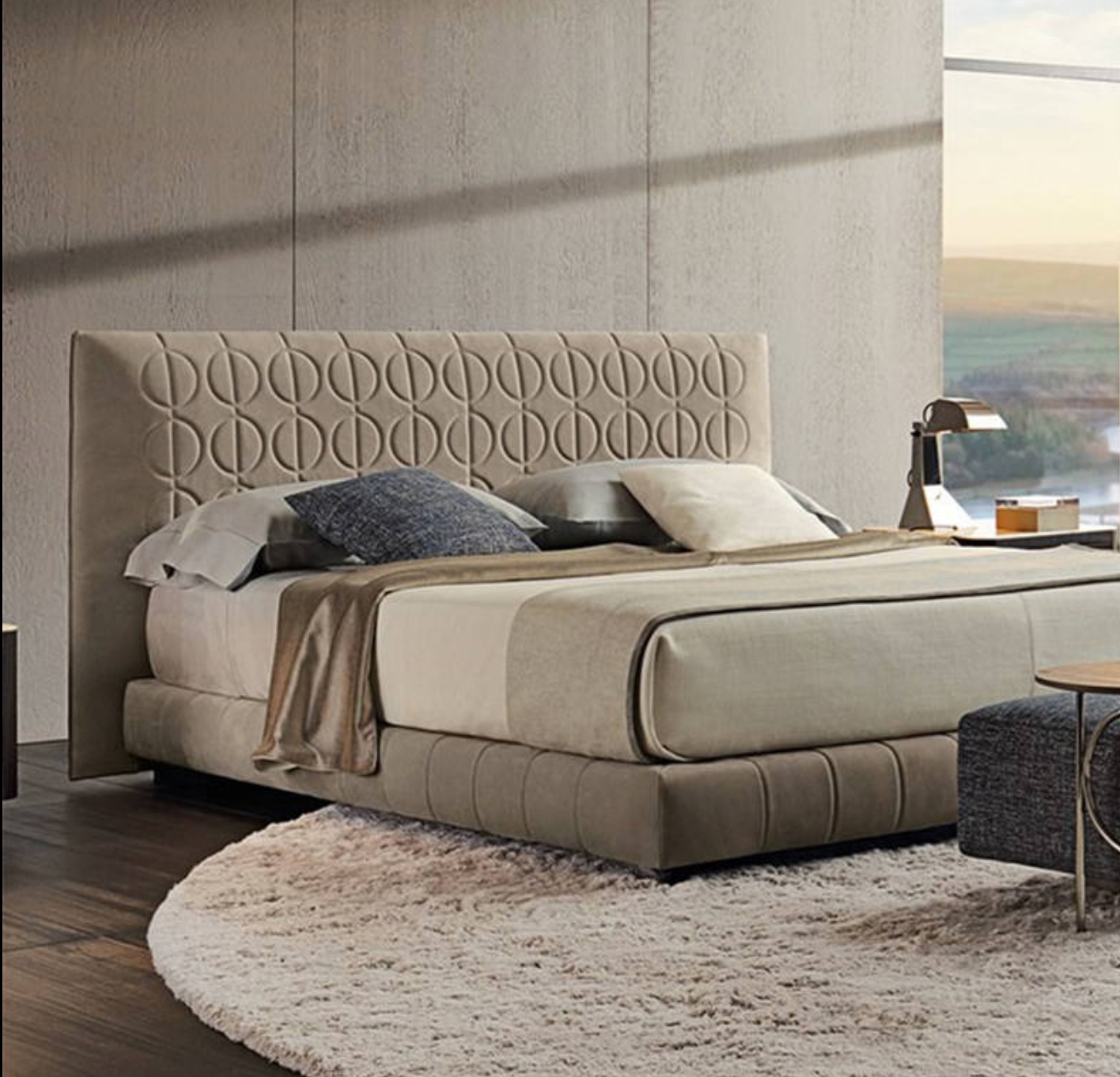 Modern and comfortable style leather solid wood bed frame soft and comfortable bed